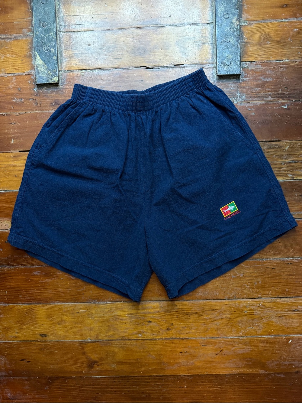 Men's Navy Shorts with Elastic Waistband